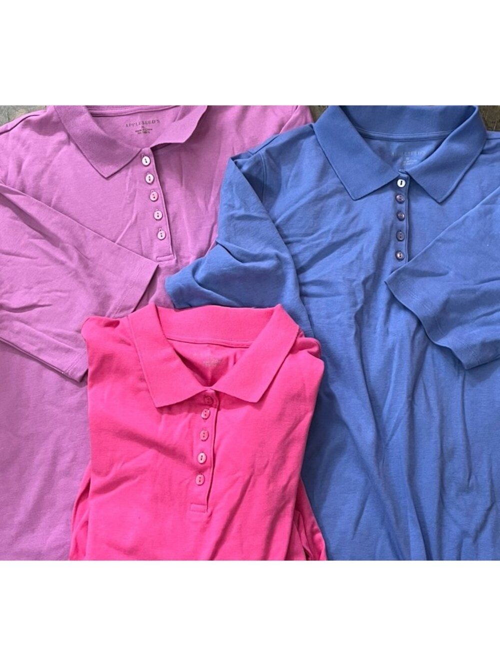 Appleseed Women’s Polo Tops Lot Of 3 All Cotton Spring Summer Casual Size XL